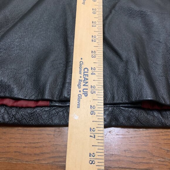 Worthington Women's Black Leather Jacket XL Red Lining Y2K Gothic - Picture 4 of 10